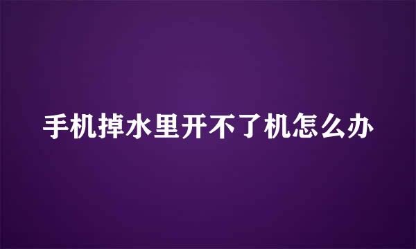 手机掉水里开不了机怎么办