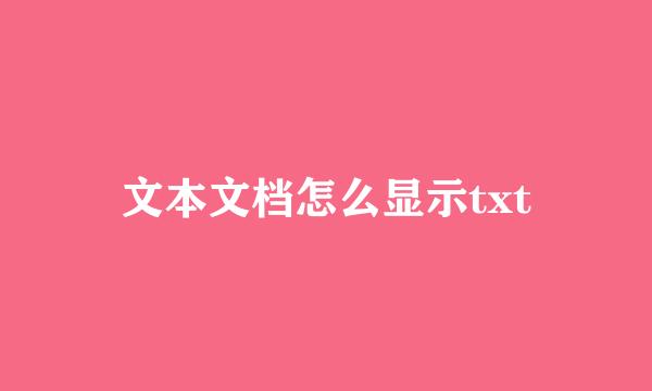 文本文档怎么显示txt