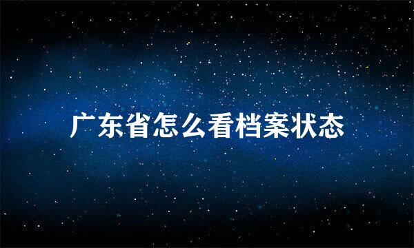 广东省怎么看档案状态