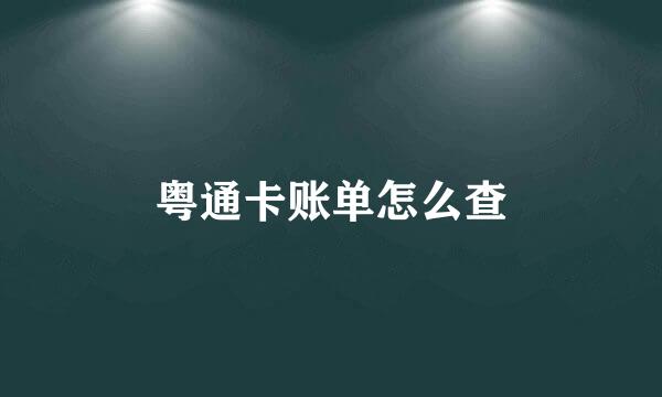 粤通卡账单怎么查