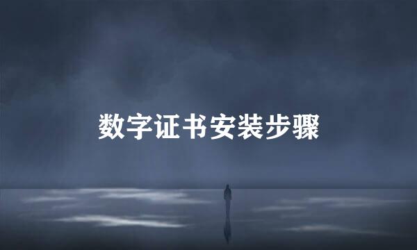 数字证书安装步骤