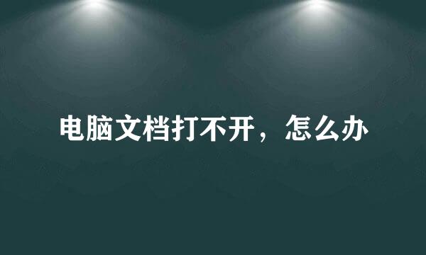 电脑文档打不开，怎么办