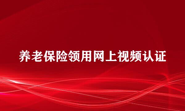 养老保险领用网上视频认证