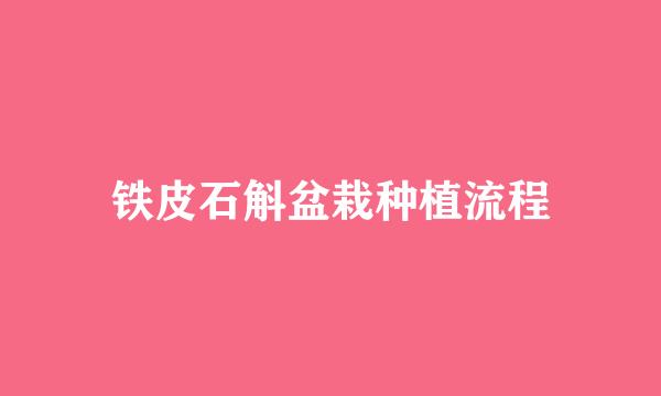 铁皮石斛盆栽种植流程