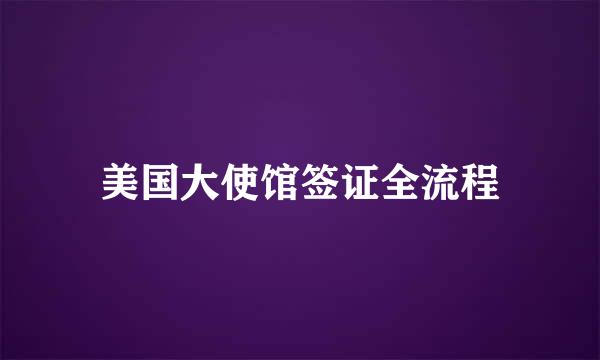 美国大使馆签证全流程