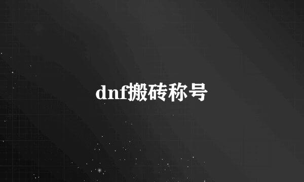 dnf搬砖称号