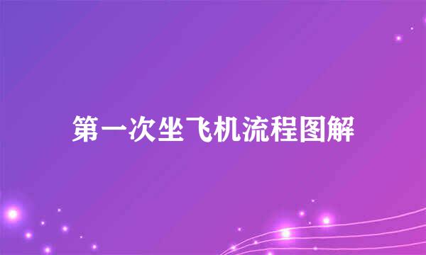 第一次坐飞机流程图解