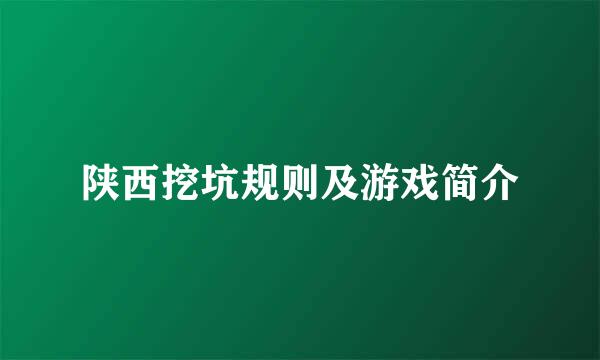 陕西挖坑规则及游戏简介