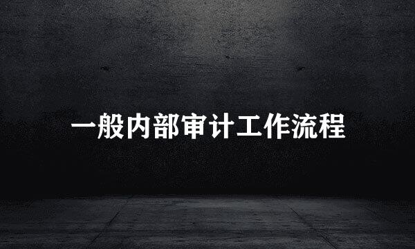 一般内部审计工作流程