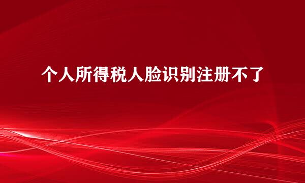 个人所得税人脸识别注册不了