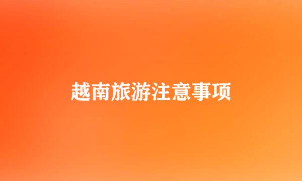 越南旅游注意事项