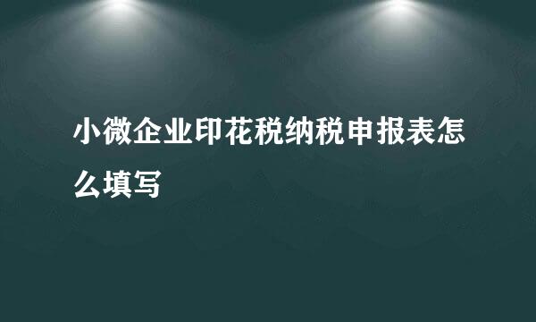 小微企业印花税纳税申报表怎么填写