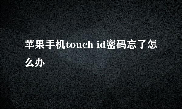 苹果手机touch id密码忘了怎么办