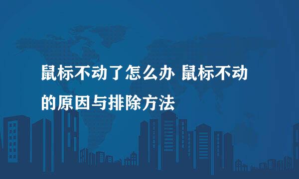鼠标不动了怎么办 鼠标不动的原因与排除方法