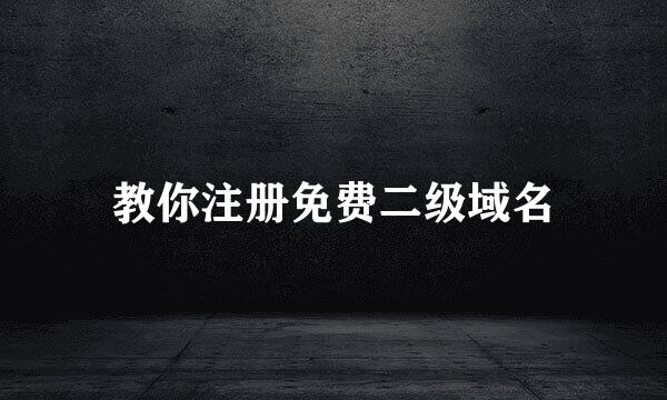 教你注册免费二级域名