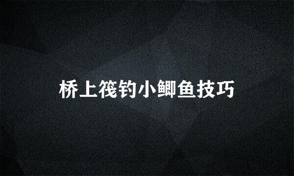 桥上筏钓小鲫鱼技巧