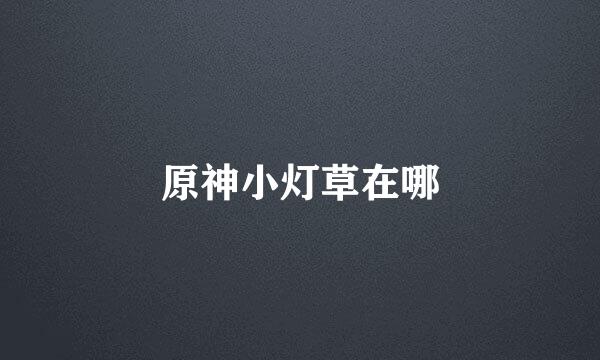 原神小灯草在哪