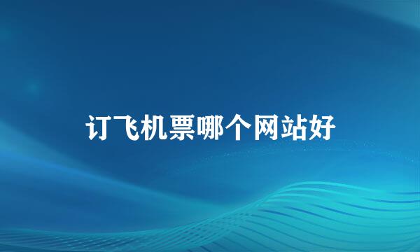 订飞机票哪个网站好