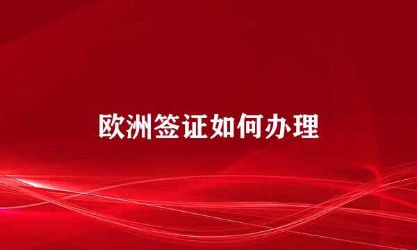 欧洲签证如何办理