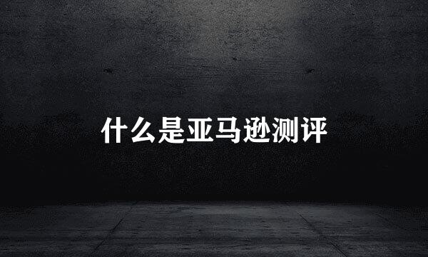什么是亚马逊测评