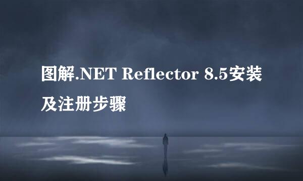 图解.NET Reflector 8.5安装及注册步骤