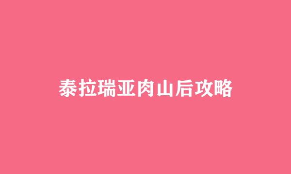 泰拉瑞亚肉山后攻略