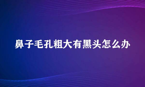 鼻子毛孔粗大有黑头怎么办