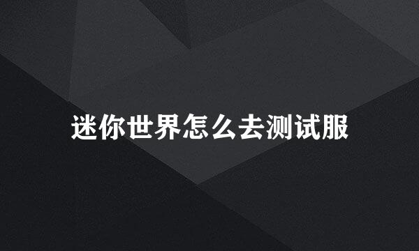 迷你世界怎么去测试服