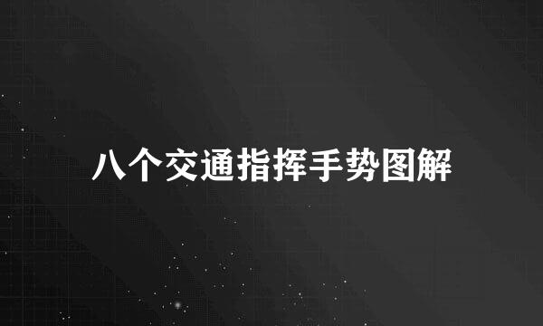 八个交通指挥手势图解