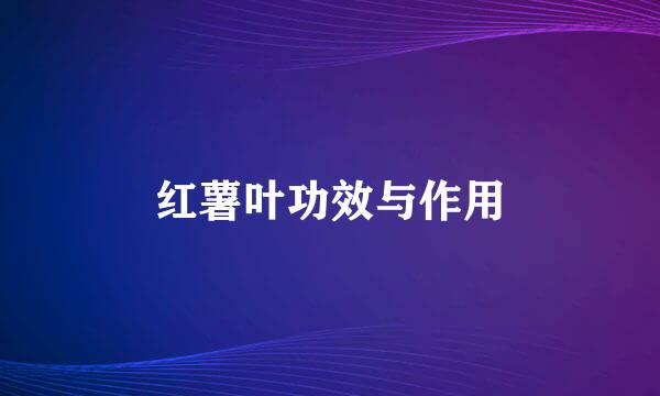 红薯叶功效与作用