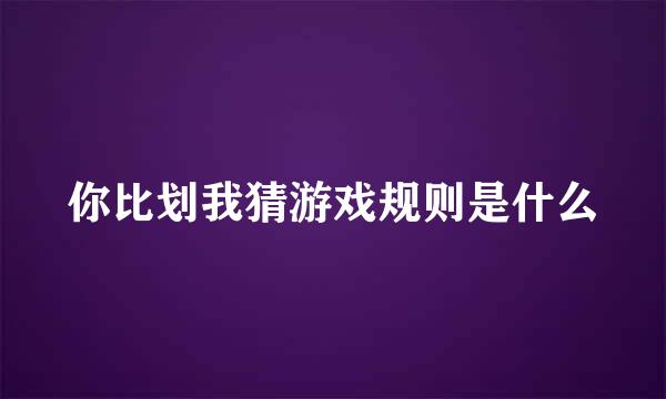 你比划我猜游戏规则是什么