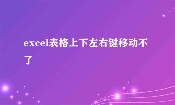excel表格上下左右键移动不了