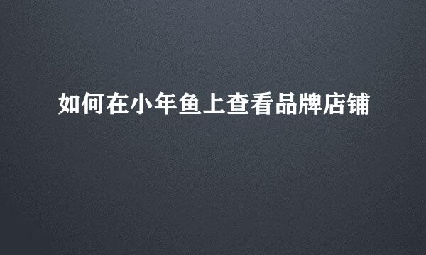 如何在小年鱼上查看品牌店铺