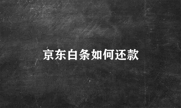 京东白条如何还款