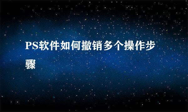 PS软件如何撤销多个操作步骤