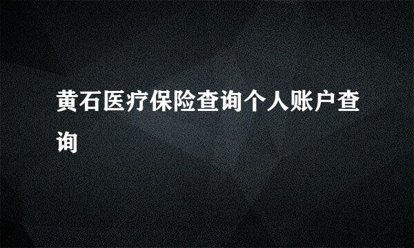 黄石医疗保险查询个人账户查询