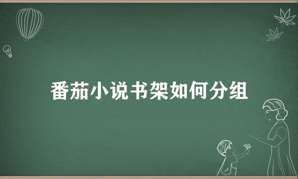 番茄小说书架如何分组
