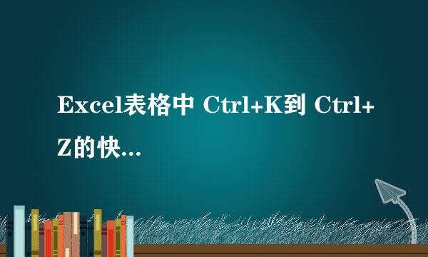 Excel表格中 Ctrl+K到 Ctrl+Z的快捷键作用是