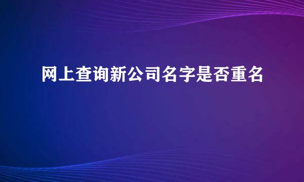 网上查询新公司名字是否重名