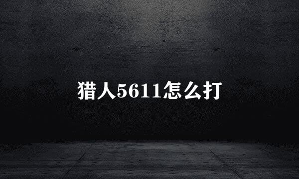 猎人5611怎么打