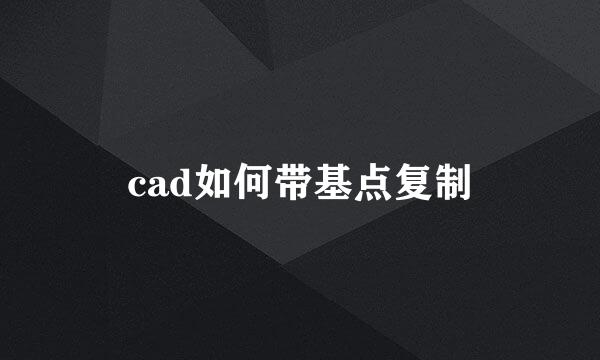 cad如何带基点复制