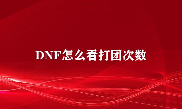 DNF怎么看打团次数