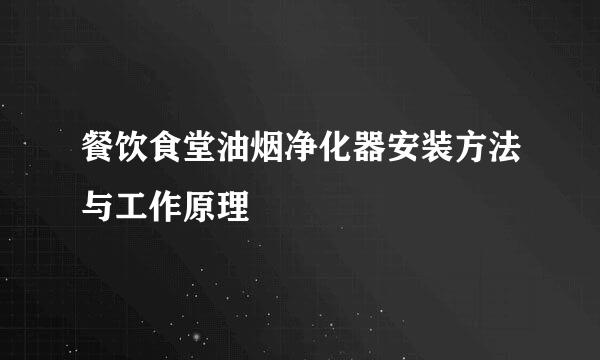 餐饮食堂油烟净化器安装方法与工作原理