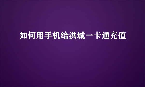 如何用手机给洪城一卡通充值
