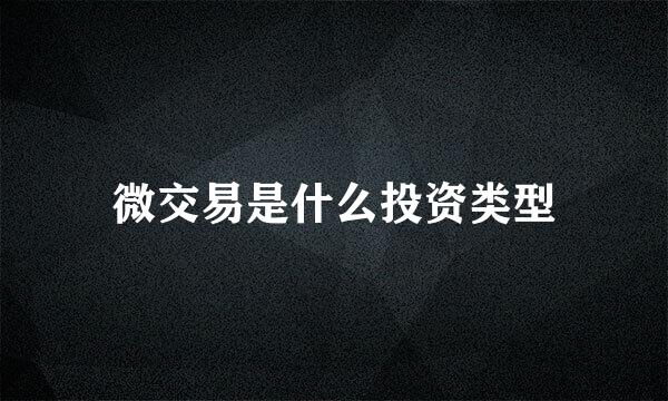 微交易是什么投资类型