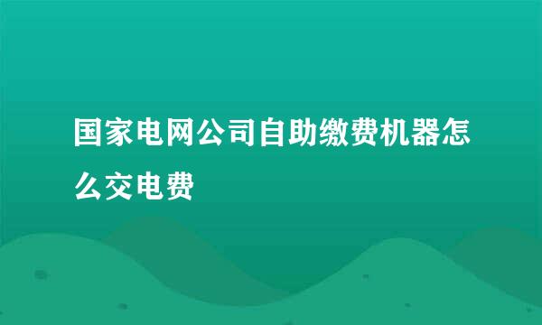 国家电网公司自助缴费机器怎么交电费