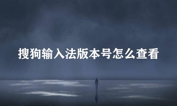搜狗输入法版本号怎么查看