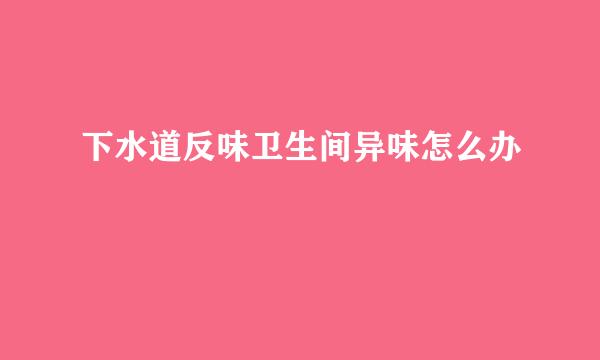 下水道反味卫生间异味怎么办