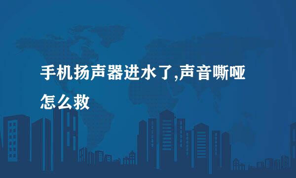 手机扬声器进水了,声音嘶哑怎么救