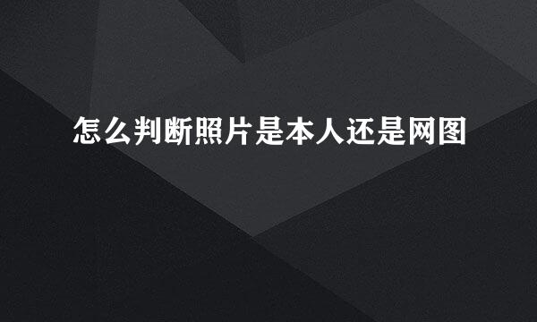 怎么判断照片是本人还是网图
